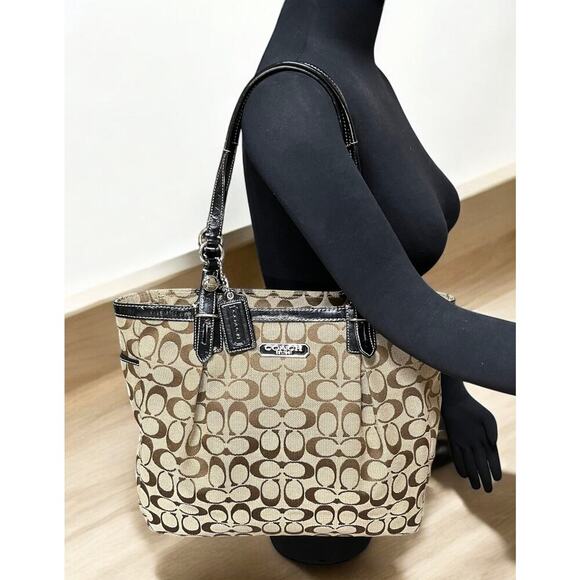 Y2K Coach F16566 Signature Jacquard North South Tote Bag & Wallet - Picture 10 of 15